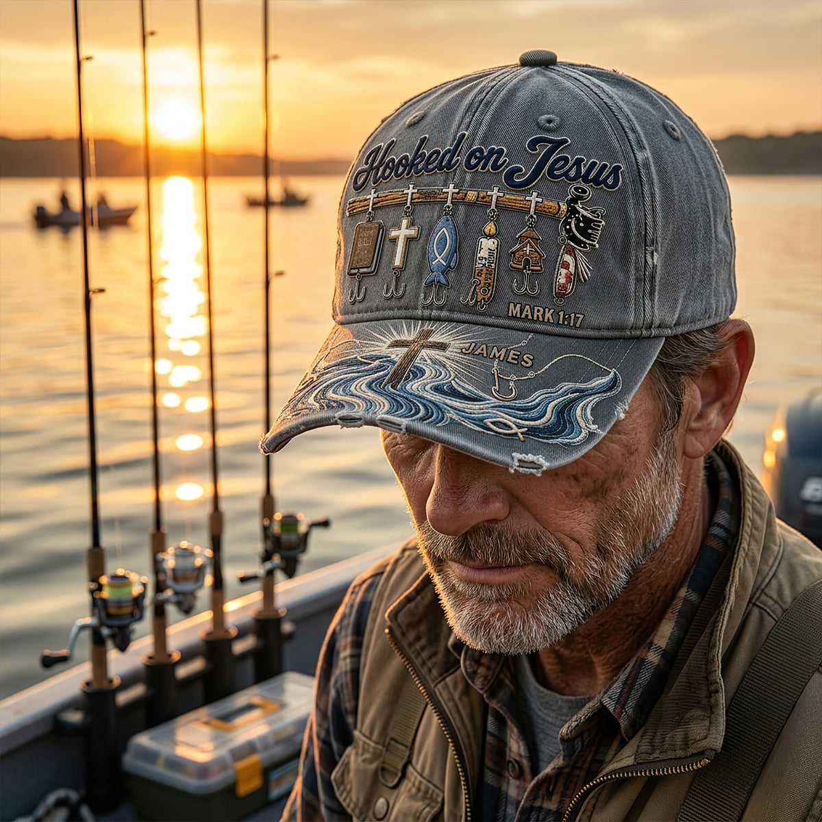 Hooked On Jesus - Personalized Classic Cap TC100024