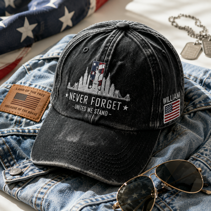 Never Forget Memorial – Personalized Classic Cap – Patriotic Gift for Americans TC100005