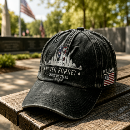 Never Forget Memorial – Personalized Classic Cap – Patriotic Gift for Americans TC100005
