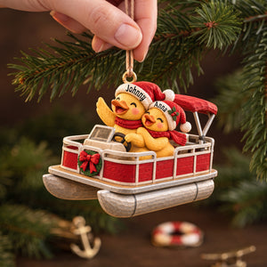 Ducking Fun Pontoon Ride - Personalized Ornament Gifts KN100267