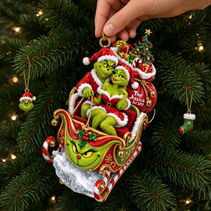 Fun Mischievous Snow Ride - Personalized Ornament Gifts TC100163