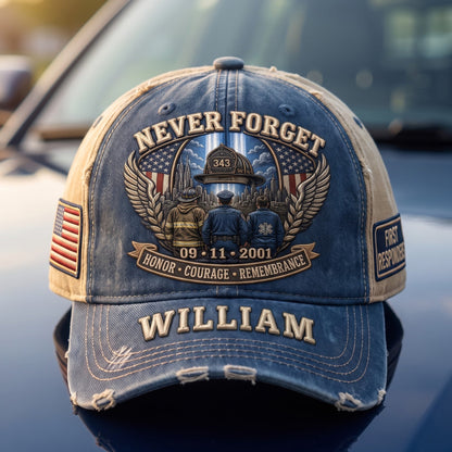 9/11 Memorial Honor The Fallen, Never Forget - Personalized Classic Cap - Patriotic Gift For Americans TC100004
