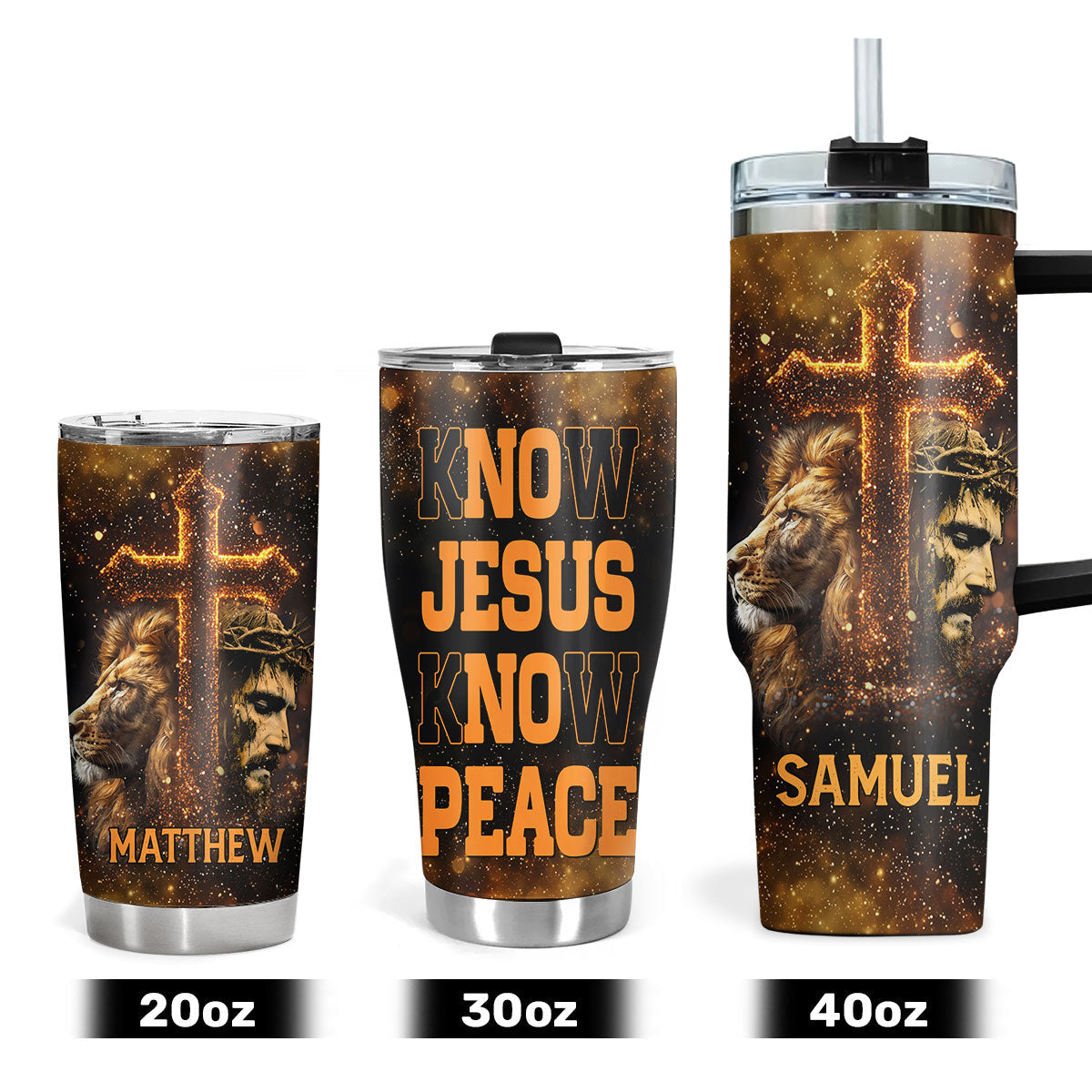 Know Jesus Know Peace - Personalized Stainless Steel Tumbler