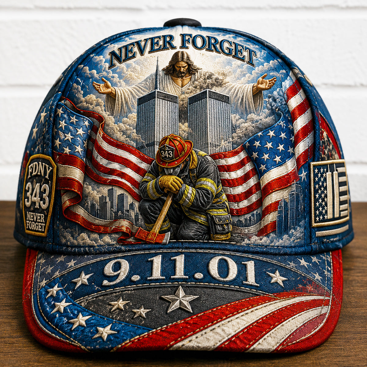 God Blessed Our Fallen Firefighters Memorial - Personalized Classic Cap - Patriotic Gift For Americans TC100003