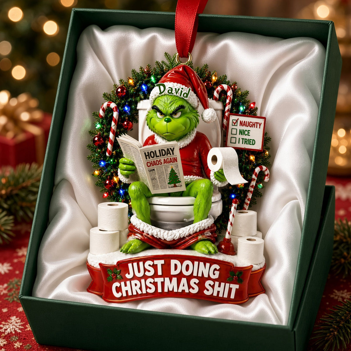 Hilarious Character Bathroom - Personalized Ornament Gifts TC100161