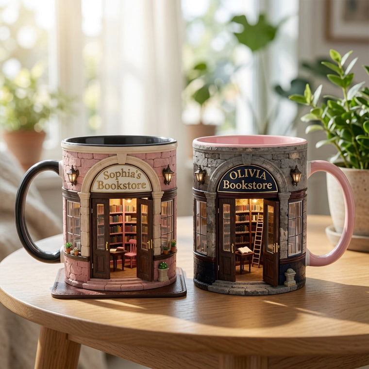 Custom Bookstore Mug - Personalized Coffee Mug - Book Lover Gifts TC100042