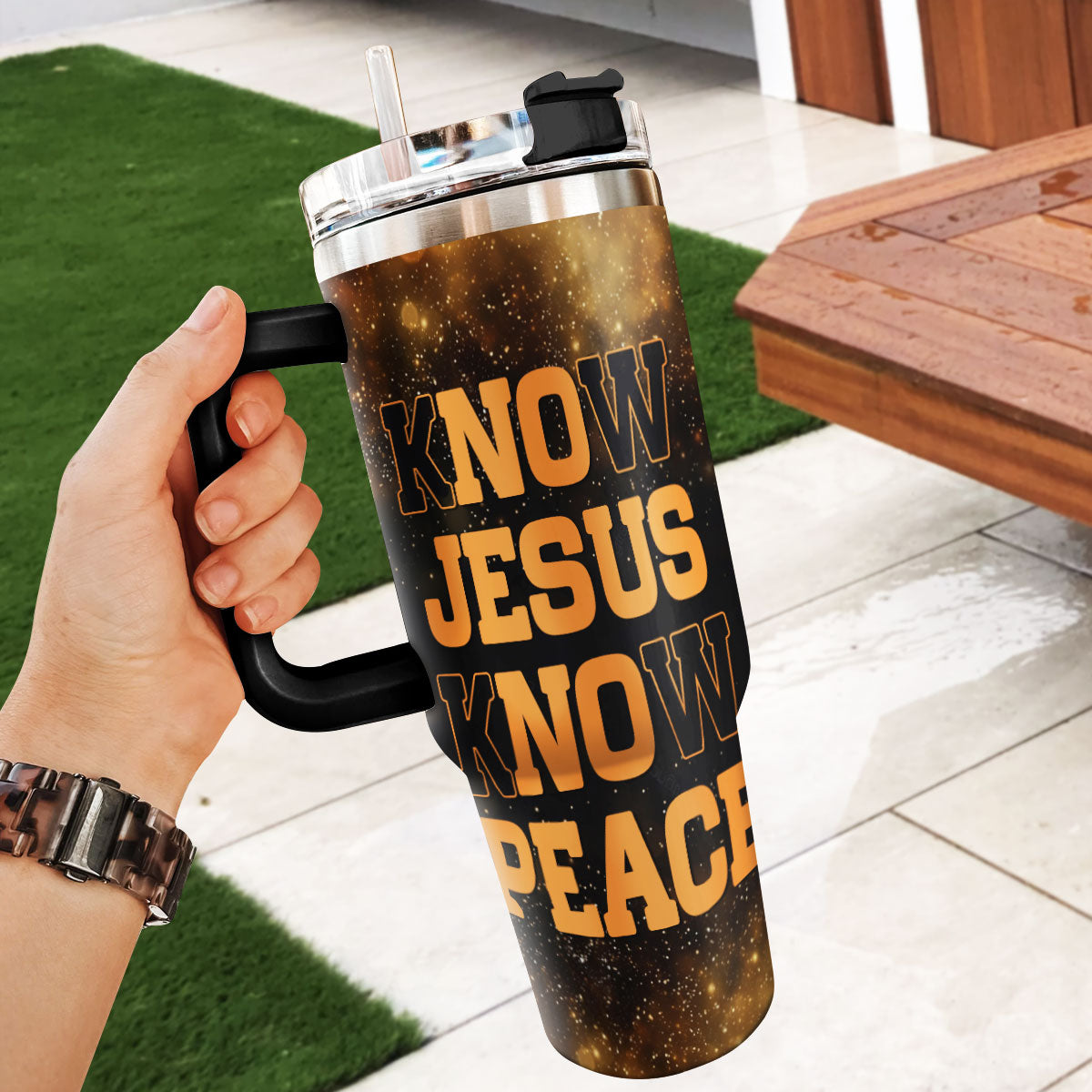 Know Jesus Know Peace - Personalized Stainless Steel Tumbler
