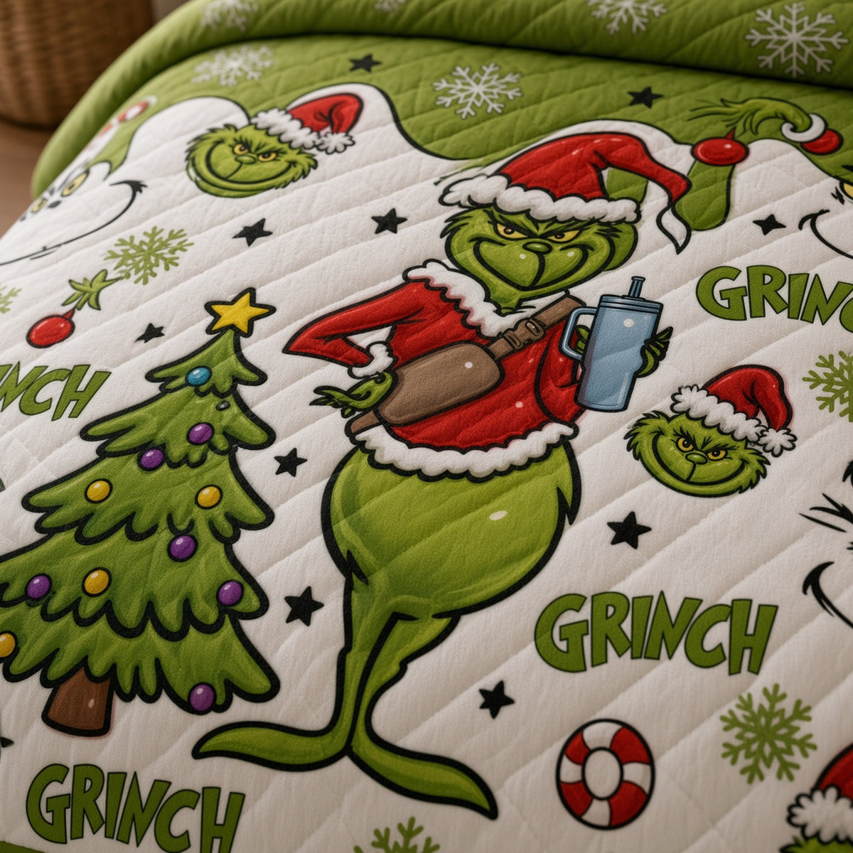 Green Monster - Personalized Quilted Bedding Set TC100111