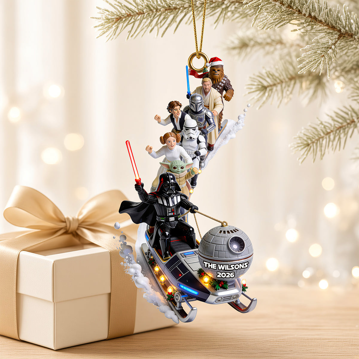Elliptical Snow Slide - Personalized Ornament Gifts TC100123
