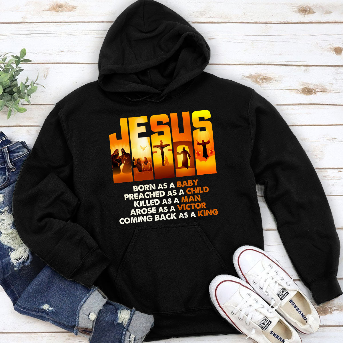 Jesus Born As A Baby - Unisex Hoodie Christian Faith