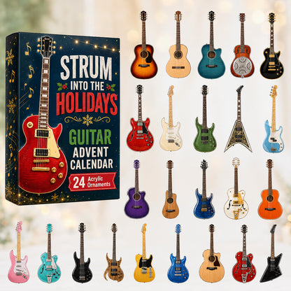 Strum Into The Holidays Advent Calendar 2026 - 24-Day Festive Countdown, Acrylic Charms Blind Box - Gift For Guitar Lovers AC0HT467 - AT000044