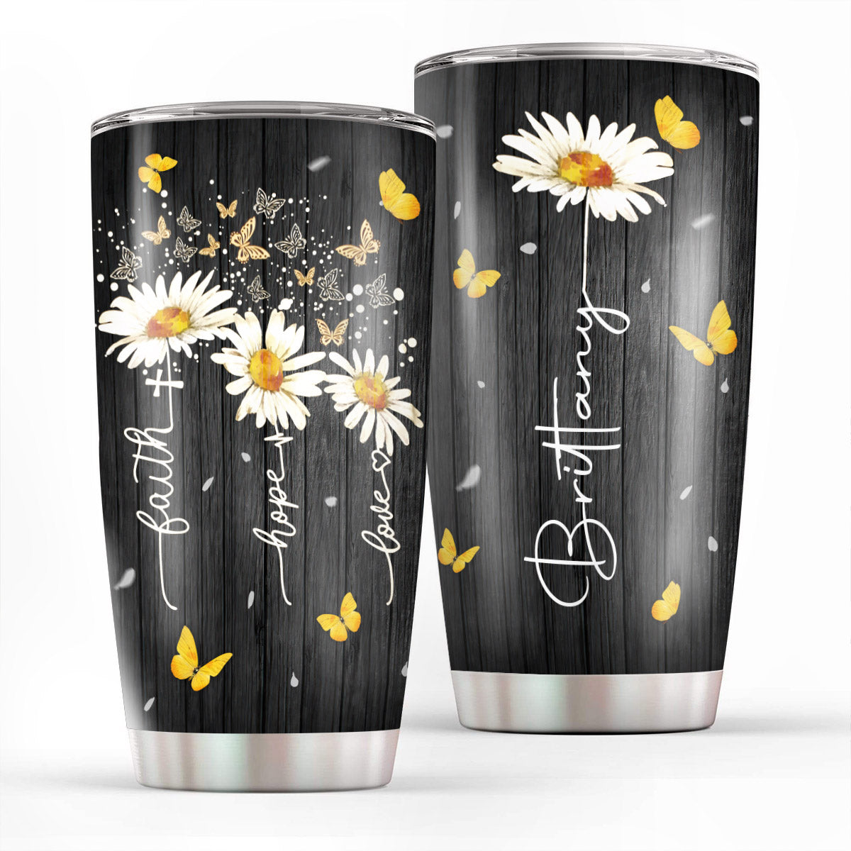 Faith, Hope, Love - Personalized Stainless Steel Tumbler