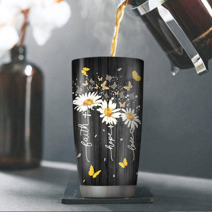 Faith, Hope, Love - Personalized Stainless Steel Tumbler
