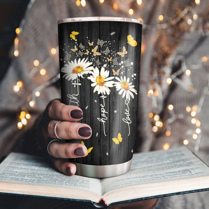 Faith, Hope, Love - Personalized Stainless Steel Tumbler