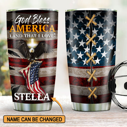 God Bless America - Personalized Eagle Stainless Steel Tumbler