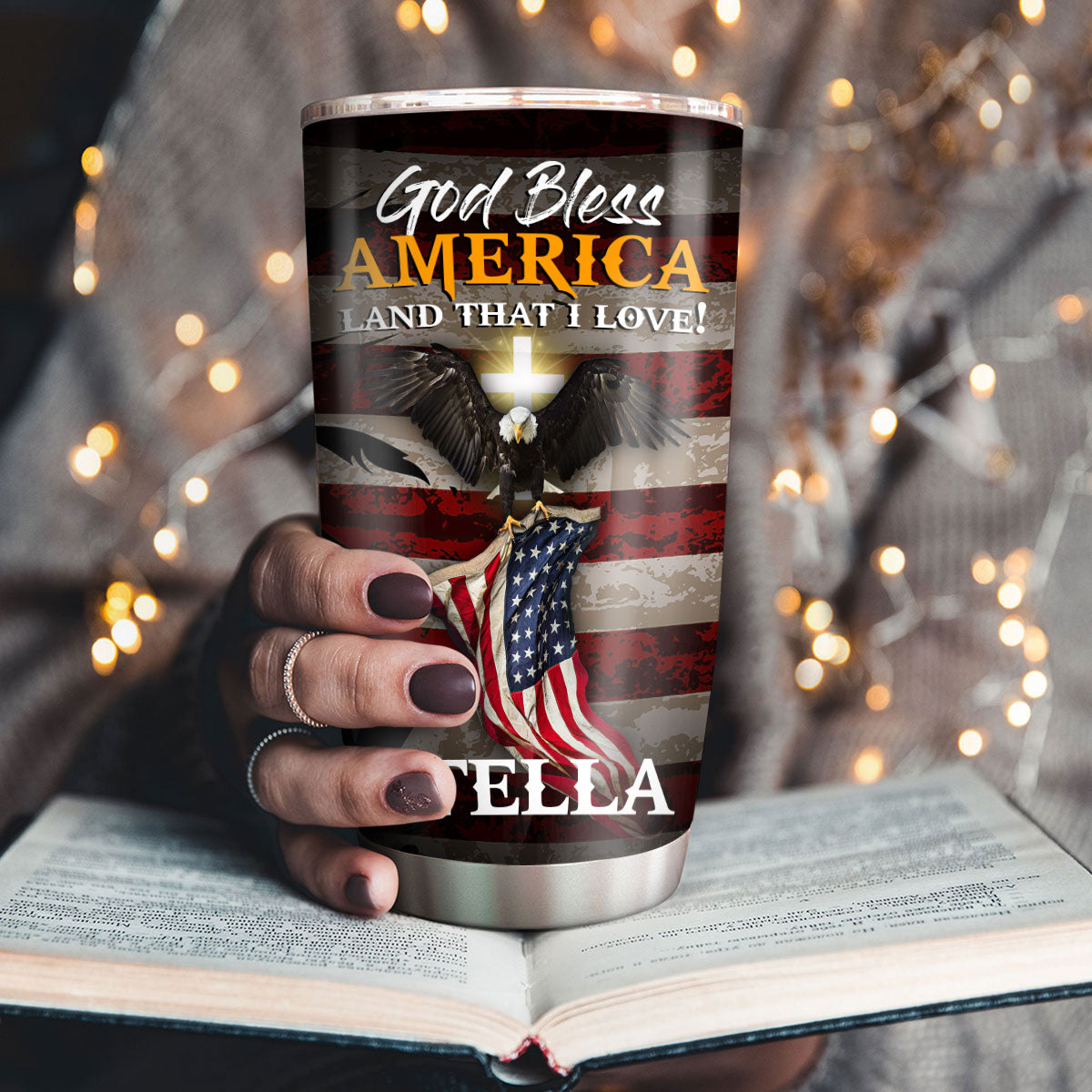 God Bless America - Personalized Eagle Stainless Steel Tumbler