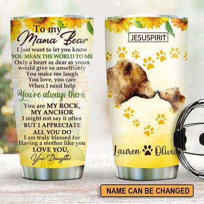 You Mean The World To Me - Personalized Stainless Steel Tumbler