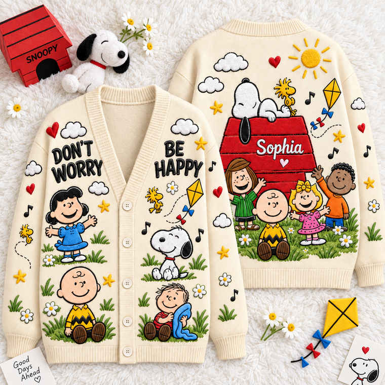 Don't Worry Be Happy Positive Life - Cardigan Sweater TC100106