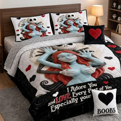 I Adore You And Love Every Part Of You - Personalized Quilted Bedding Set TC100100