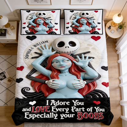 I Adore You And Love Every Part Of You - Personalized Quilted Bedding Set TC100100