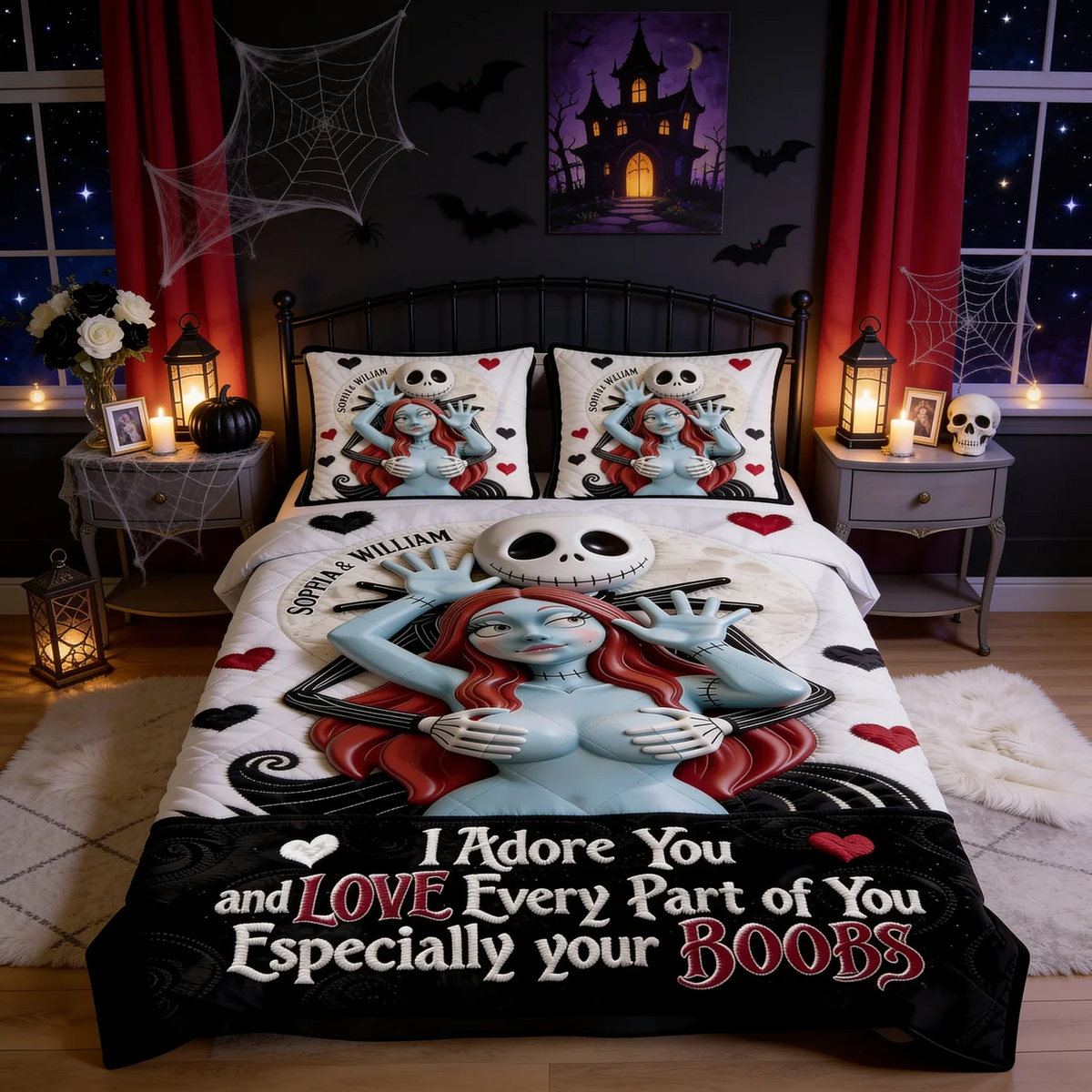 I Adore You And Love Every Part Of You - Personalized Quilted Bedding Set TC100100