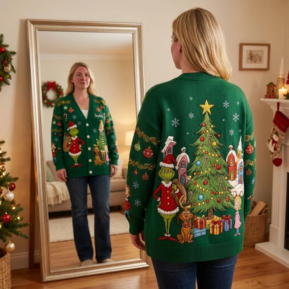 Christmas Green Monster - Cardigan Sweater TC100114