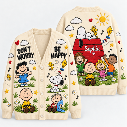 Don't Worry Be Happy Positive Life - Cardigan Sweater TC100106