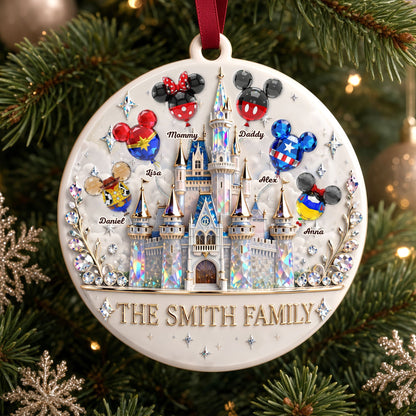 Magical Castle Balloon Family - Personalized Ornament Gifts VT100142