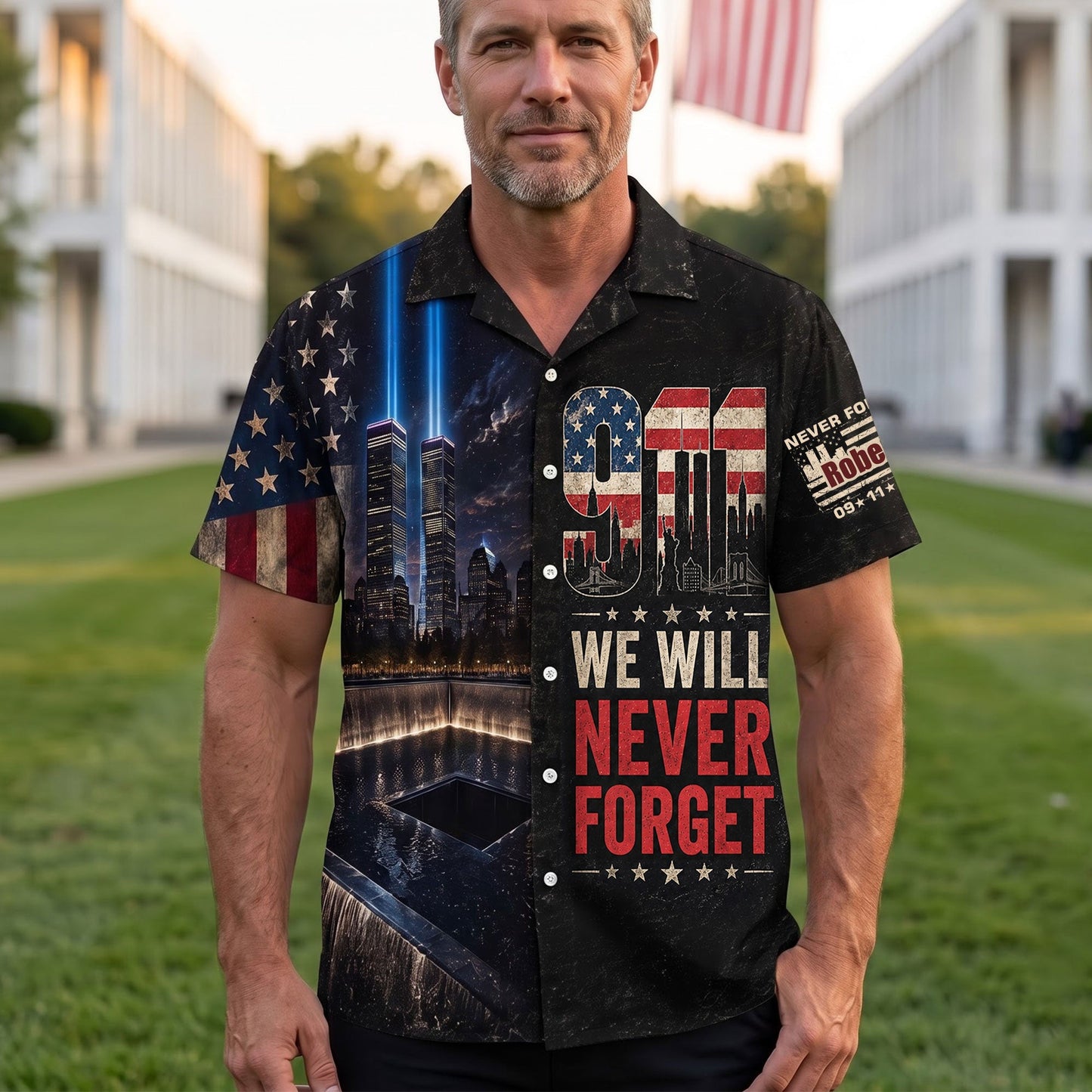 9/11 Never Forget – Personalized Hawaiian Shirt  Memorial Tribute Gifts For Patriots TC100011