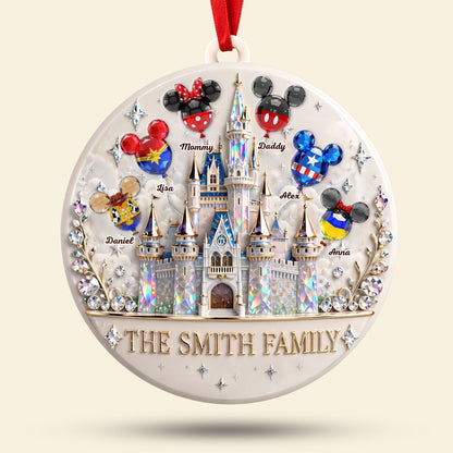 Magical Castle Balloon Family - Personalized Ornament Gifts VT100142