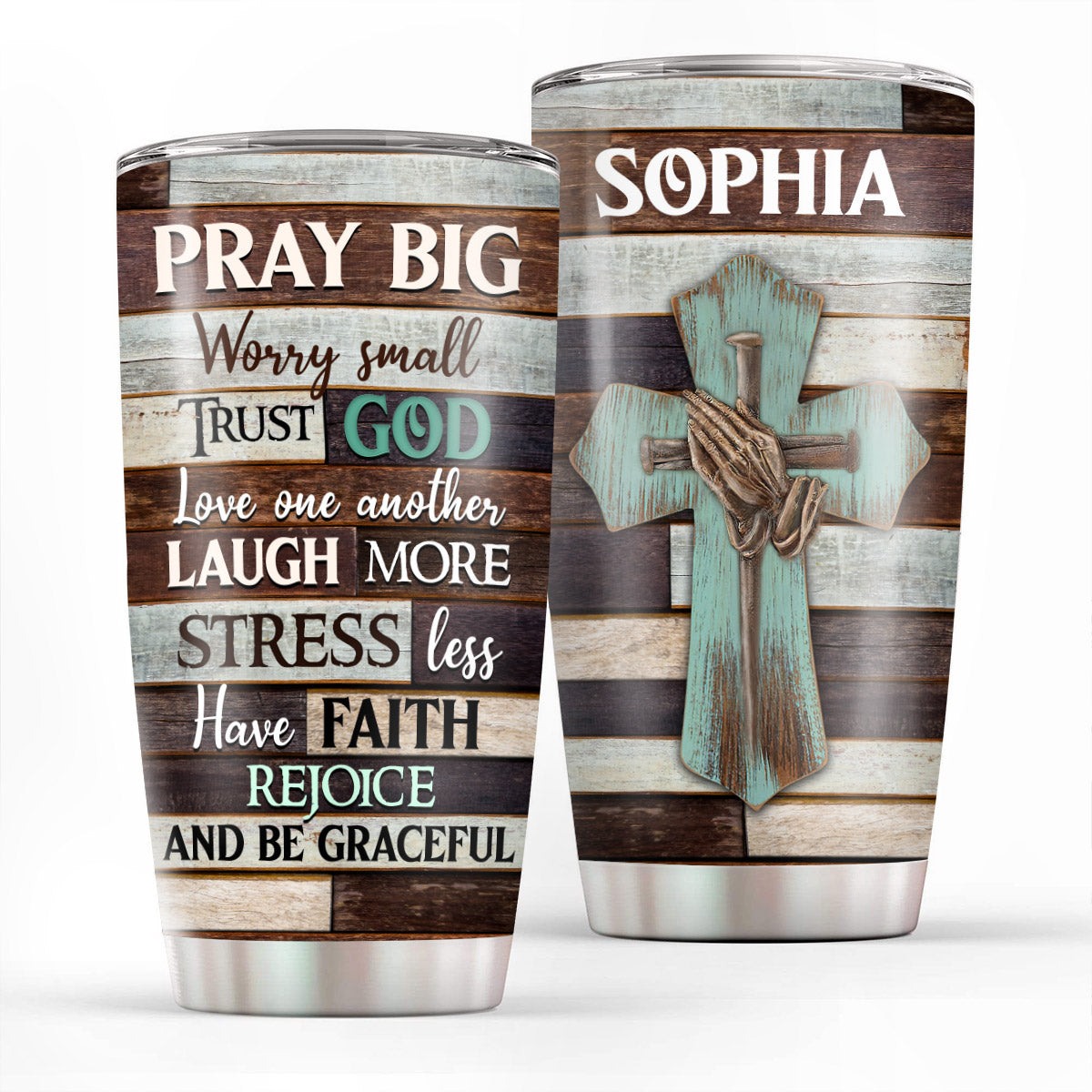 Trust God, Love One Another - Personalized Tumbler