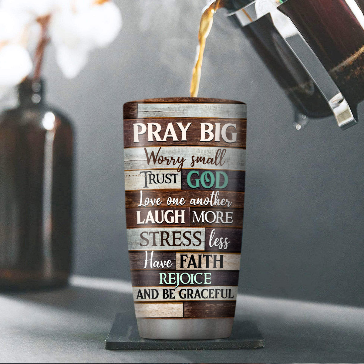 Trust God, Love One Another - Personalized Tumbler