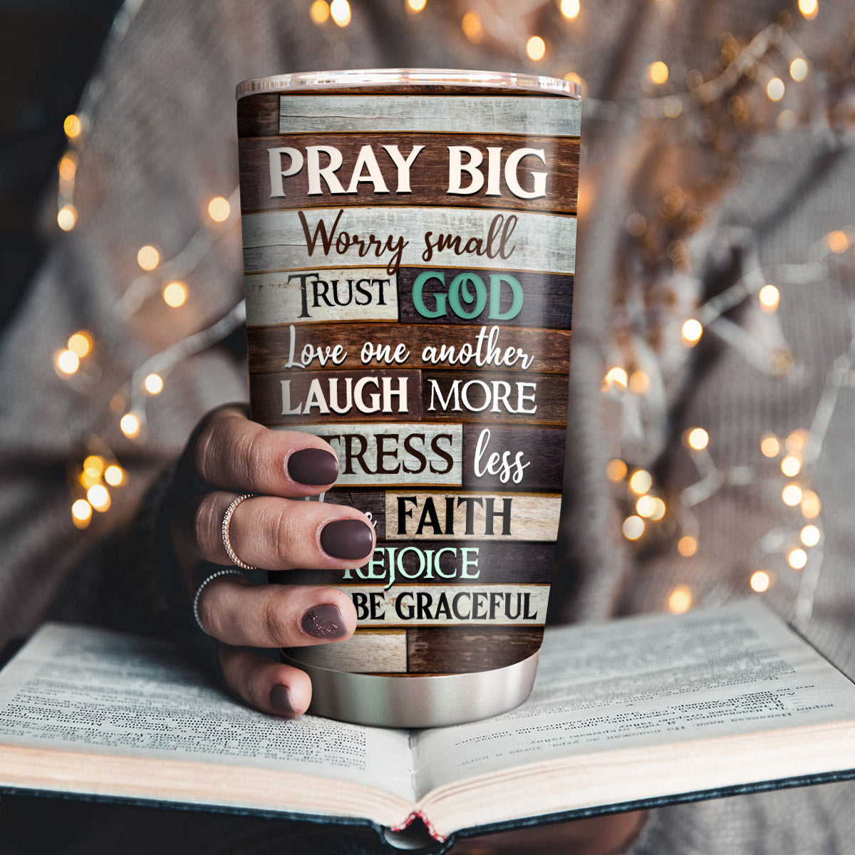 Trust God, Love One Another - Personalized Tumbler