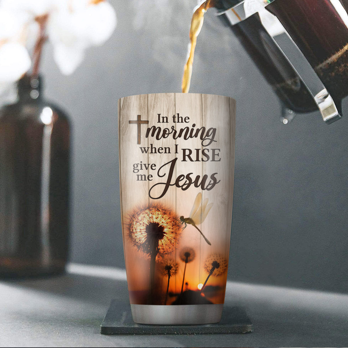 In The Morning When I Rise - Personalized Tumbler
