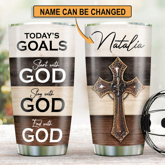 Start The Day With God - Inspirational Christian Tumbler