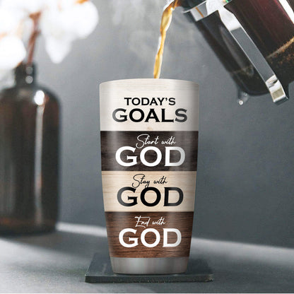 Start The Day With God - Inspirational Christian Tumbler