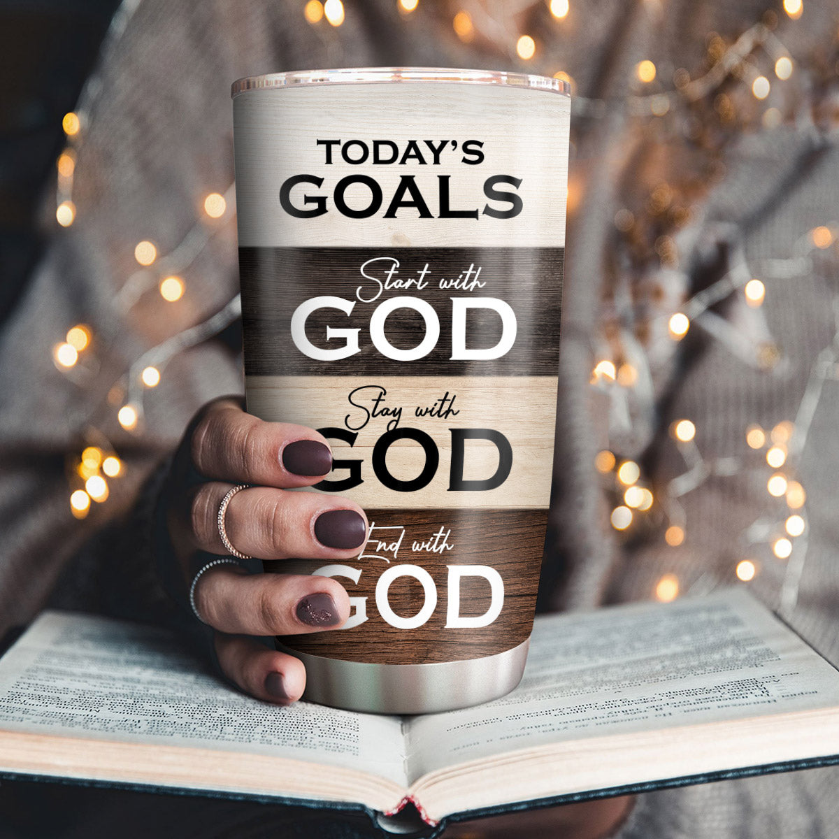 Start The Day With God - Inspirational Christian Tumbler
