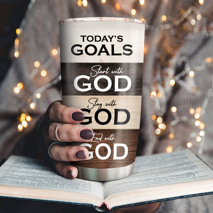Start The Day With God - Inspirational Christian Tumbler