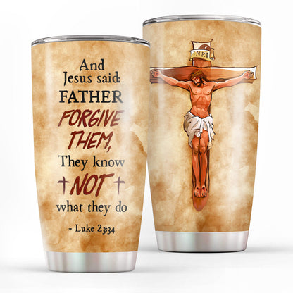Jesus's Last Words - Stainless Steel Tumbler - Inspirational Drinkware