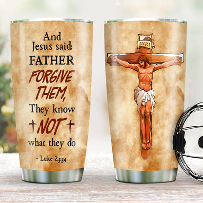 Jesus's Last Words - Stainless Steel Tumbler - Inspirational Drinkware