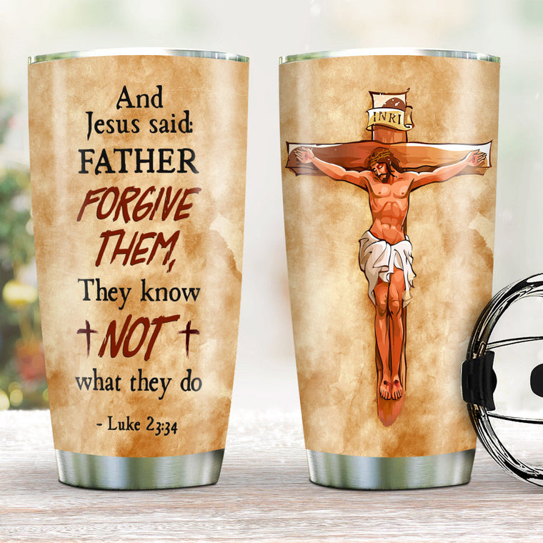 Jesus's Last Words - Stainless Steel Tumbler - Inspirational Drinkware