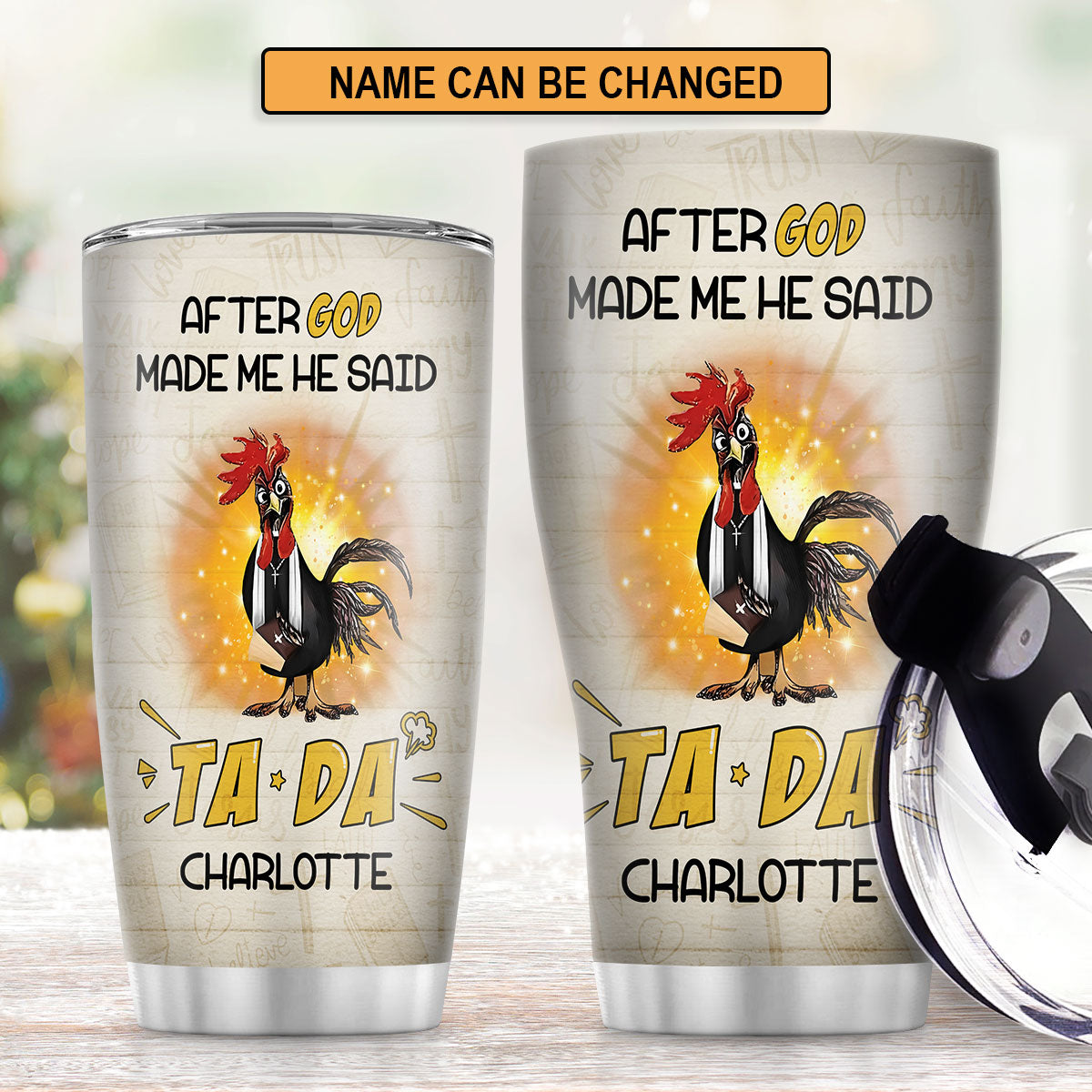 God Said TADA - Christian Stainless Steel Tumbler