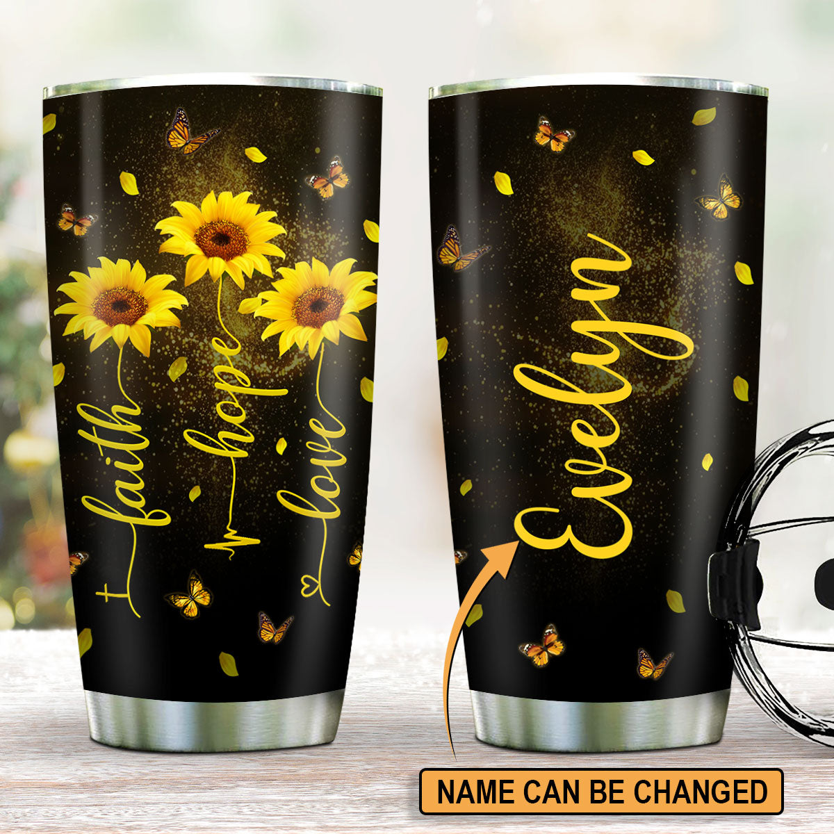 Faith Hope Love - Personalized Stainless Steel Tumbler