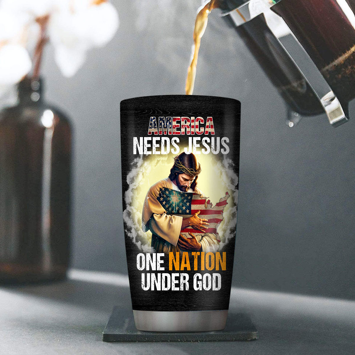 Patriotic Faith - Christian Stainless Steel Tumbler