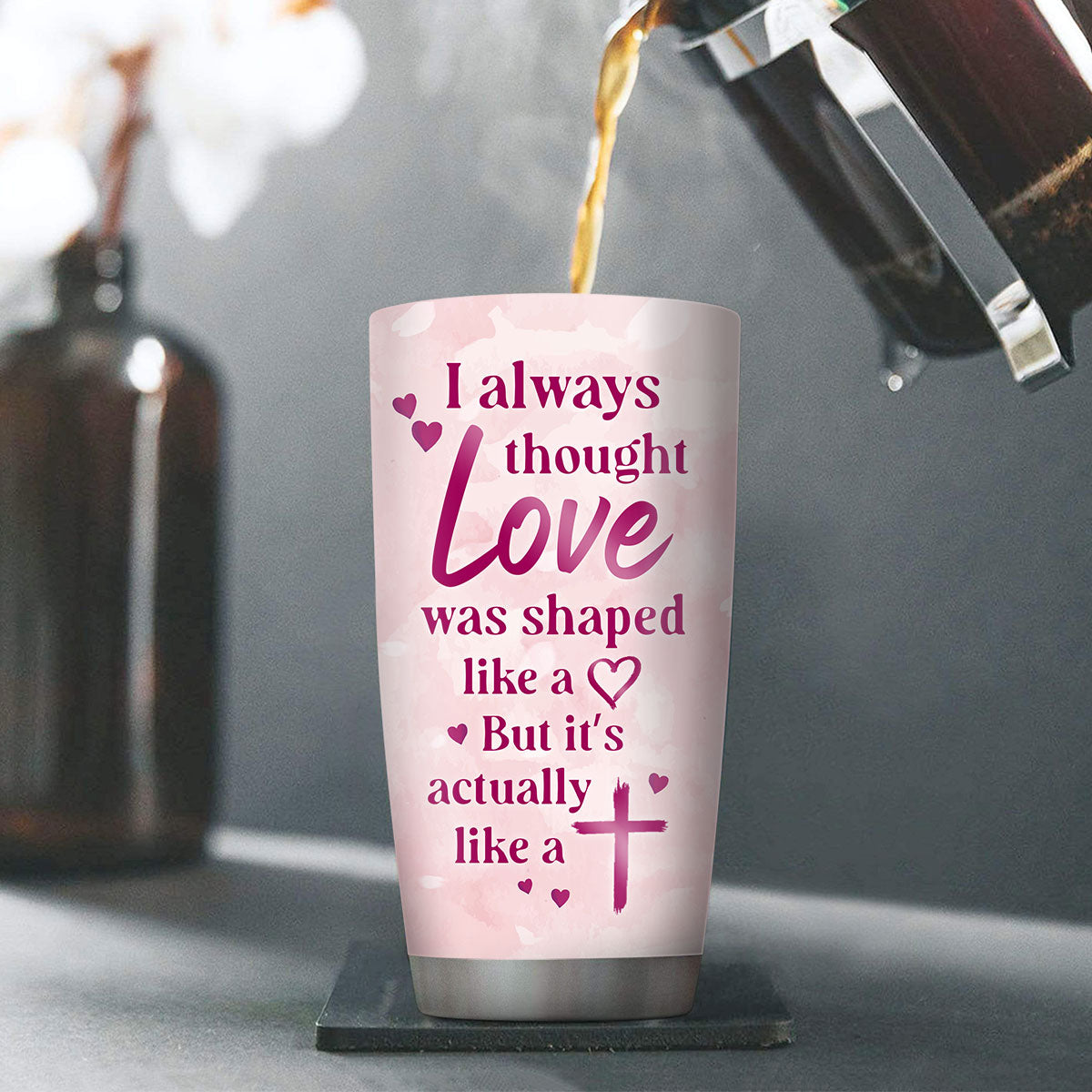 Love Is Like A Cross - Personalized Stainless Steel Tumbler