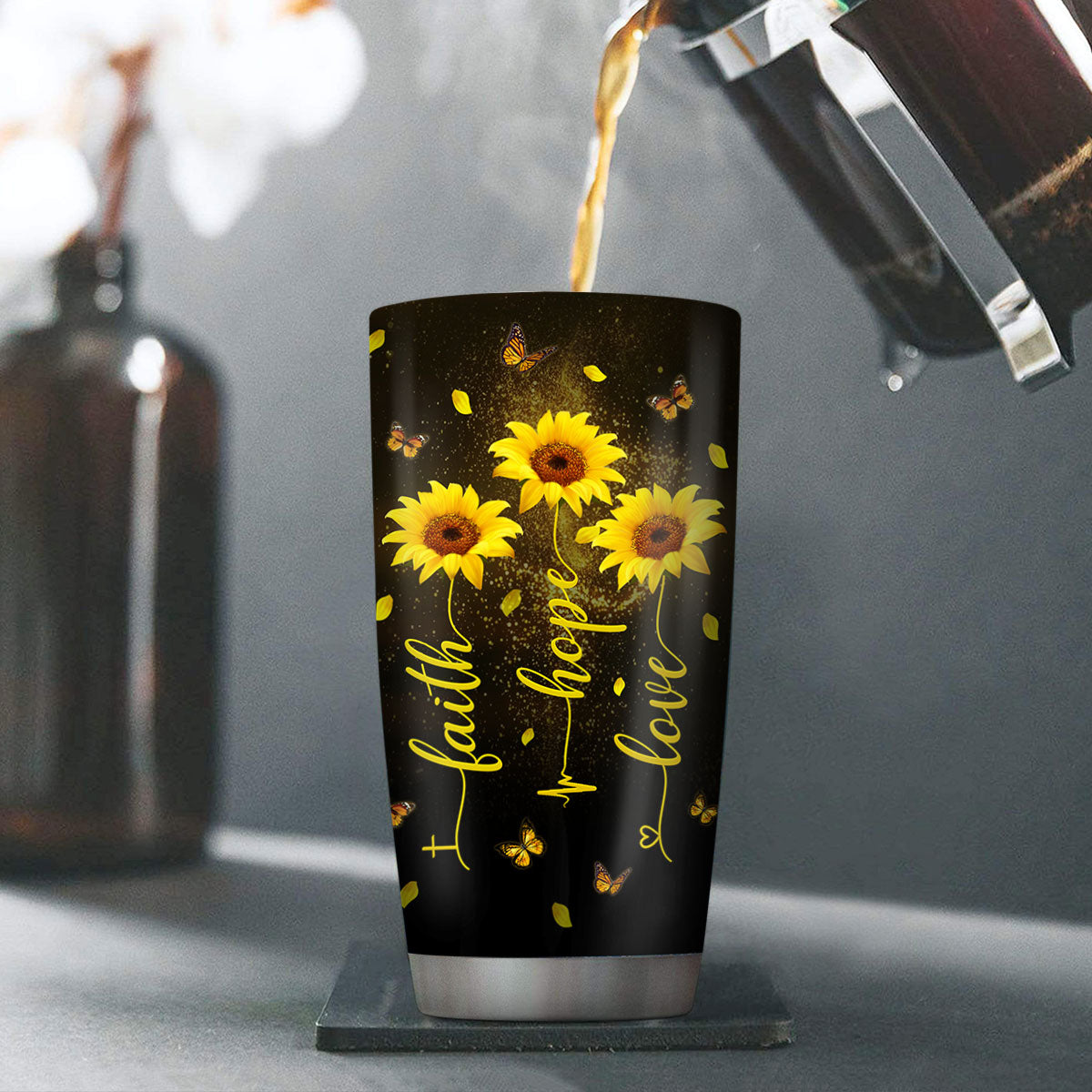 Faith Hope Love - Personalized Stainless Steel Tumbler