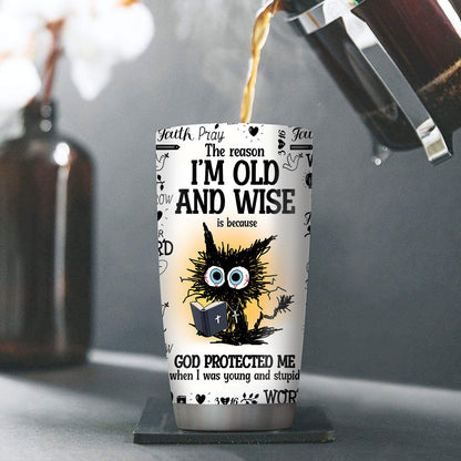 God Protected Me - Christian Faith Drinkware - 20oz Stainless Steel Tumbler