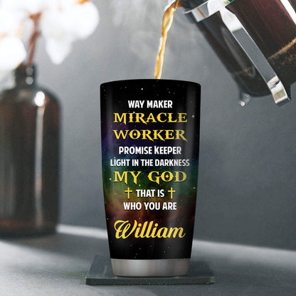 My God That Is Who You Are - Inspirational Tumbler - Personalized Lion Cross 20oz Stainless Steel