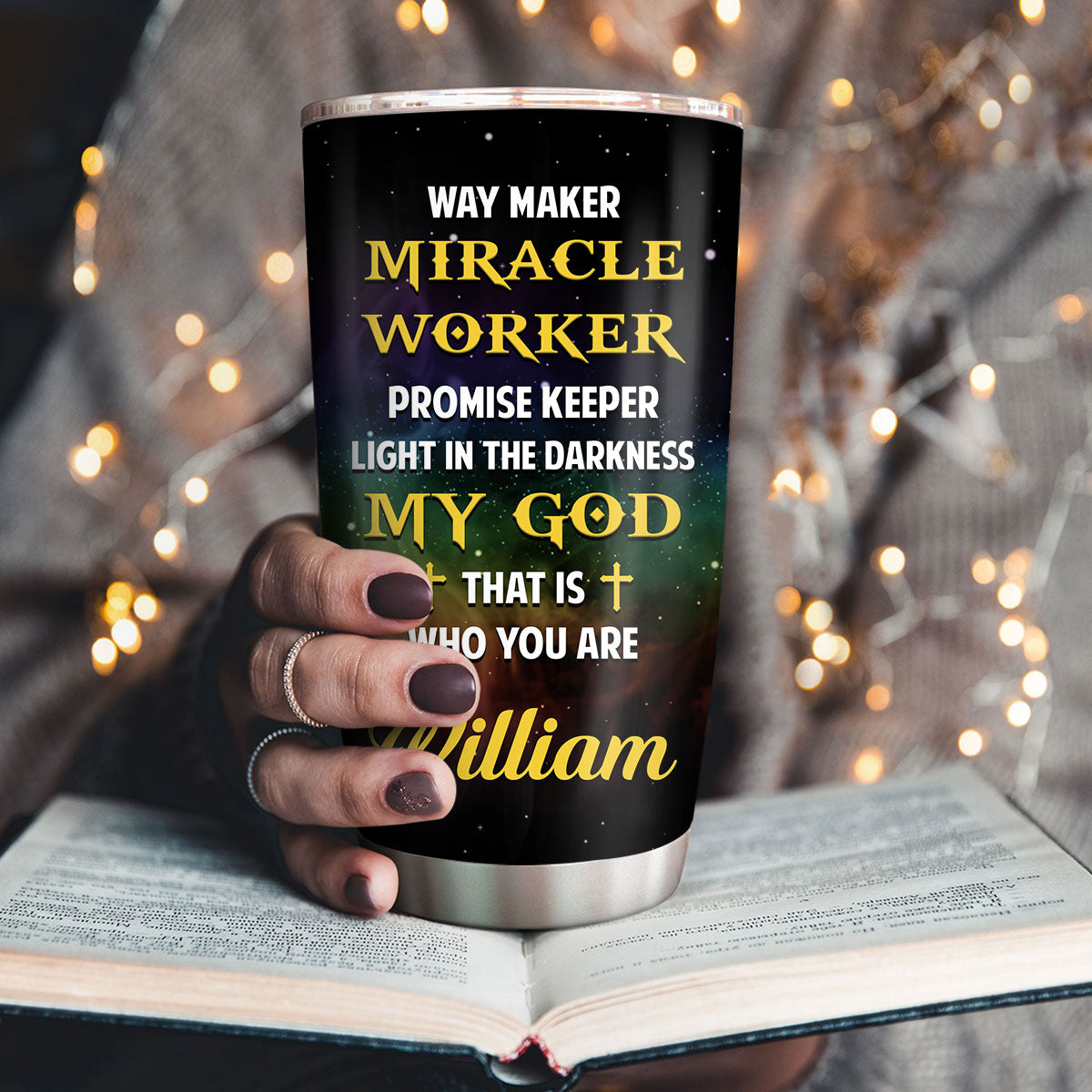 My God That Is Who You Are - Inspirational Tumbler - Personalized Lion Cross 20oz Stainless Steel