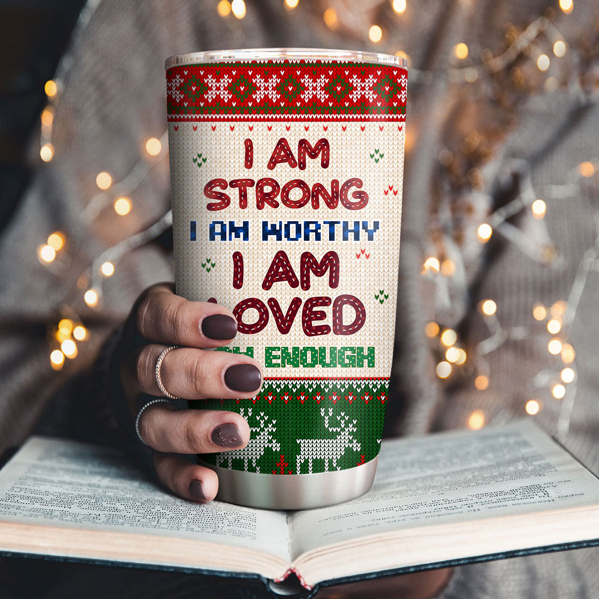 I Am Strong And Worthy - Personalized Tumbler
